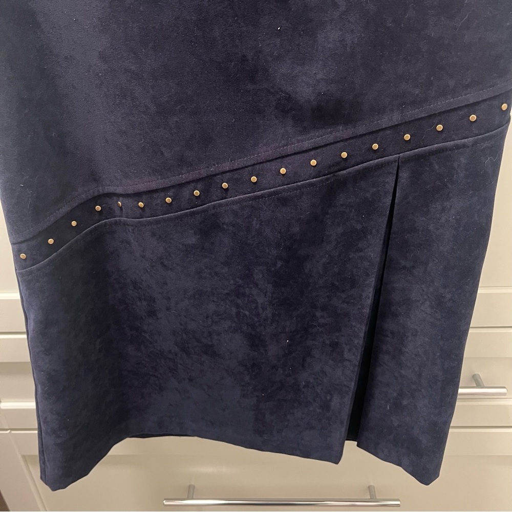 Vintage LANA LEE 3 Pce Suede-Like Dark Blue Suit Set | Size 14 - Picture 5 of 15